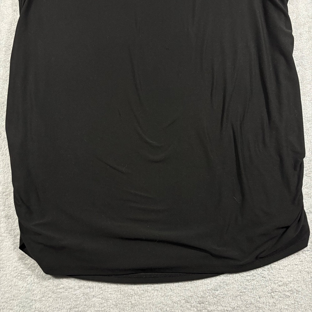Time and Tru Maternity Top Womens XXL Black V-Neck Ruched Short Sleeve Shirt - Picture 9 of 11
